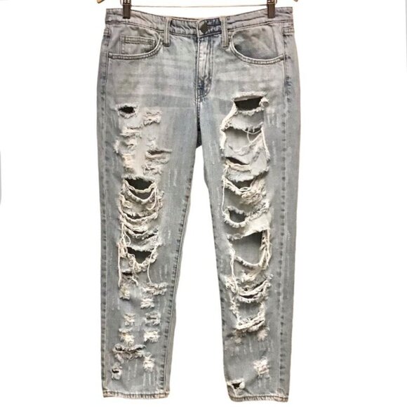 Pistola 29 (9) Distressed Ripped Light Wash Women’s Jeans Tapered Cropped P6673 - Picture 1 of 10